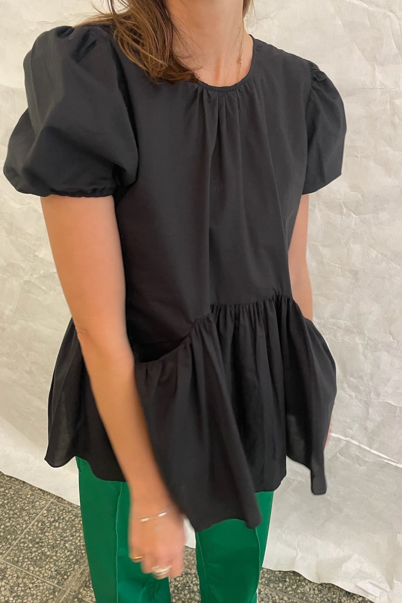 トップス LAUBEBLANC balloon peplum tops Balloon peplum Tops – L'AUBE BLANC